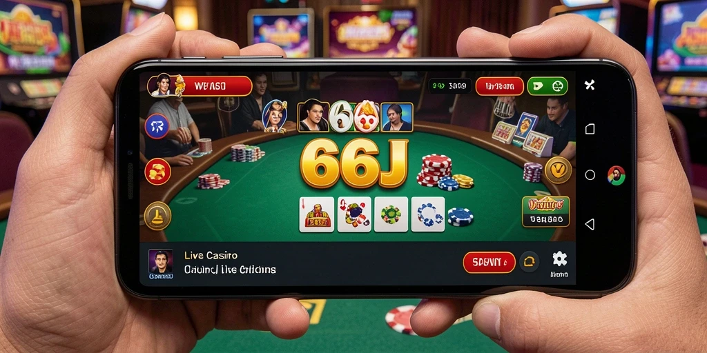 Gambaran gameplay Live Casino yang penuh aksi di 666J.