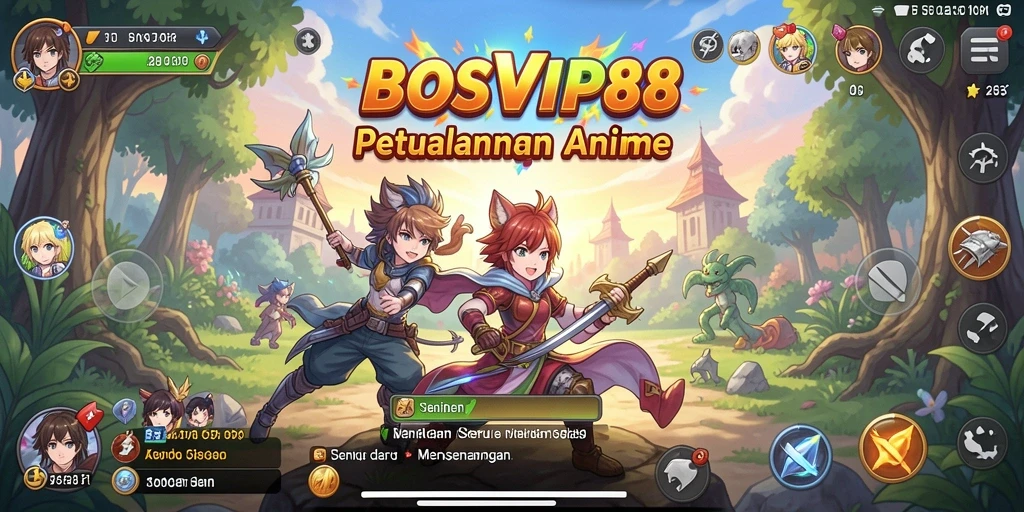 Screenshot menunjukkan aksi seru dan karakter anime yang menawan.