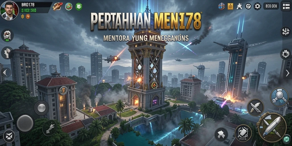 Tampilan gameplay menara pertahanan yang menarik dari BRO178.