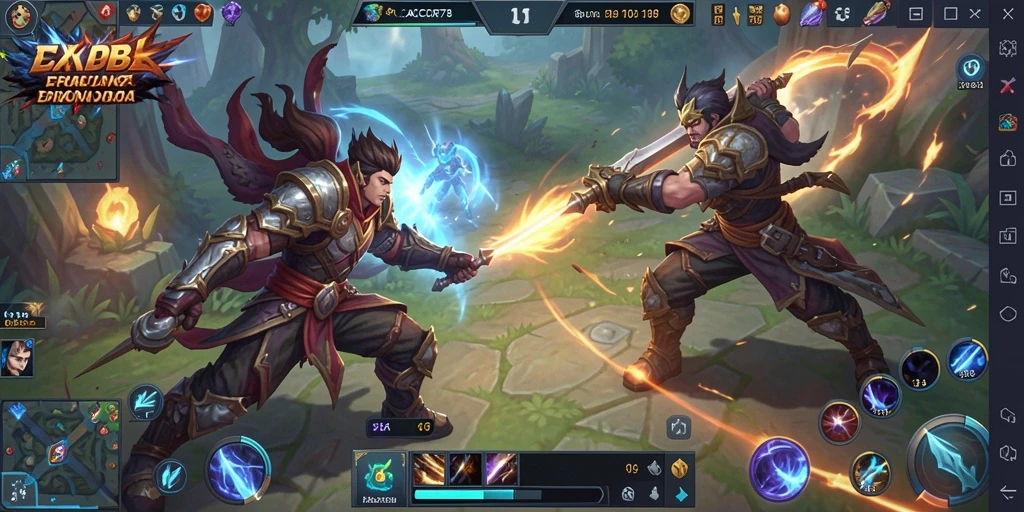 Screenshot gameplay intens dari CACOR78 dalam pertarungan MOBA.
