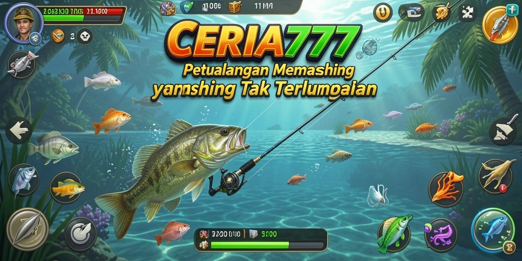 Screenshot gameplay CERIA777 menampilkan pengalaman memancing yang mendebarkan.
