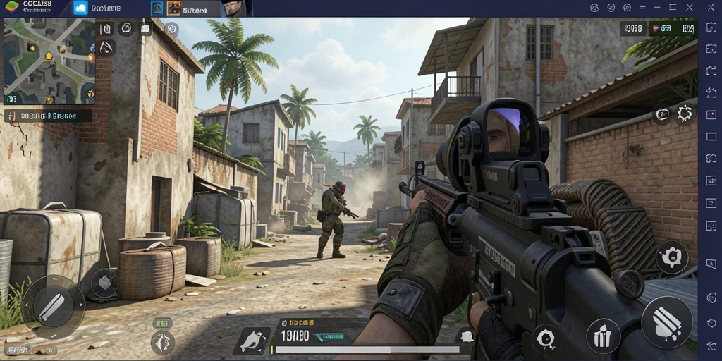 Screenshot utama COCOL88 yang menampilkan aksi gameplay FPS yang mendebarkan.