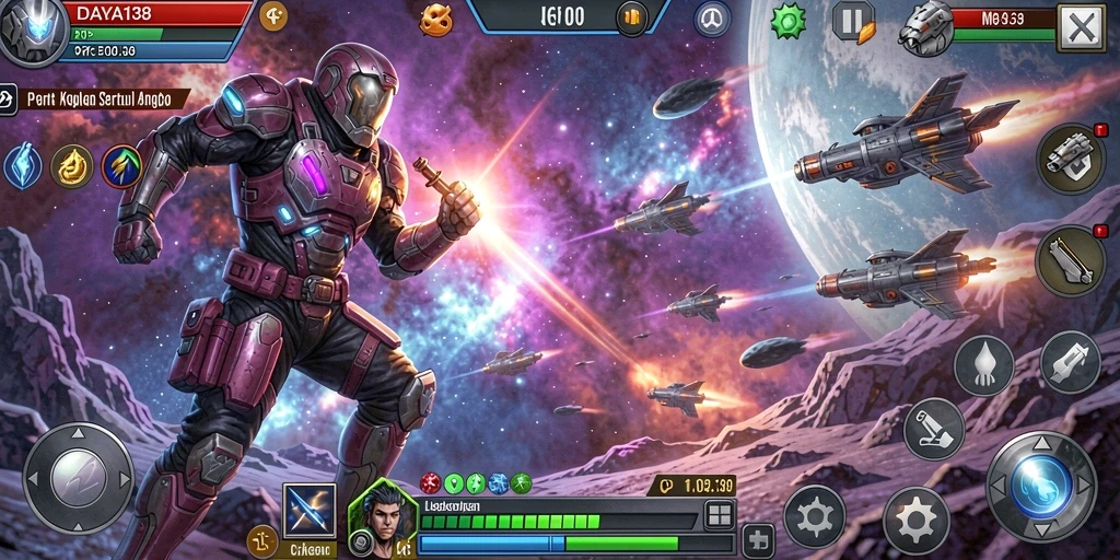 Screenshot gameplay <strong>DAYA138</strong> dengan karakter bertarung sengit di arena.