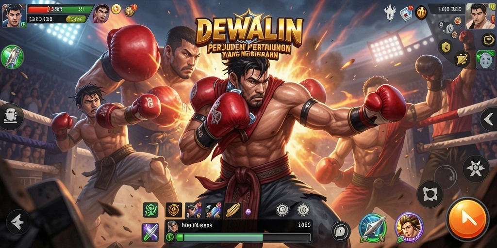 Tampilan gameplay DEWALIN yang penuh aksi dan seru dalam pertarungan.