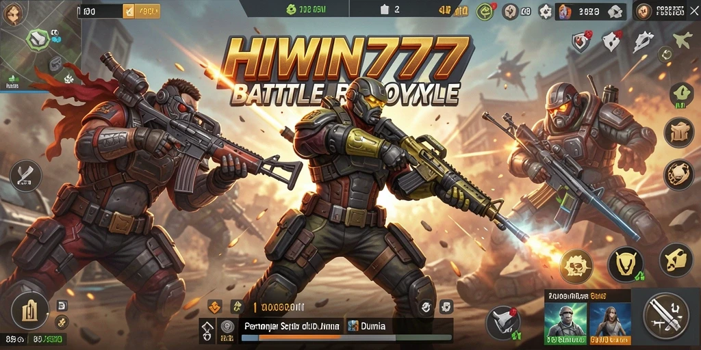Tampilan seru dari gameplay HIWIN777 dalam pertempuran Battle Royale.