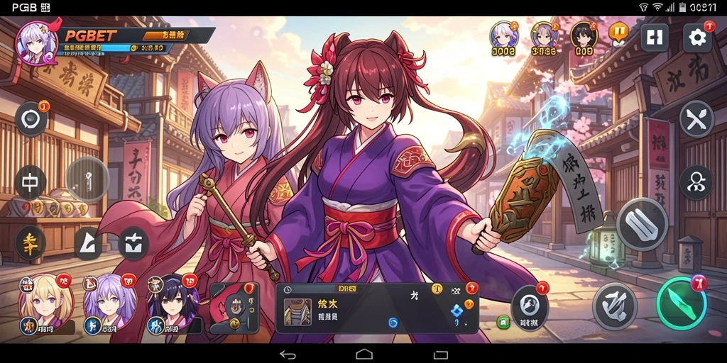 Tangkapan layar mendemonstrasikan aksi seru dalam PGBET dengan karakter anime.