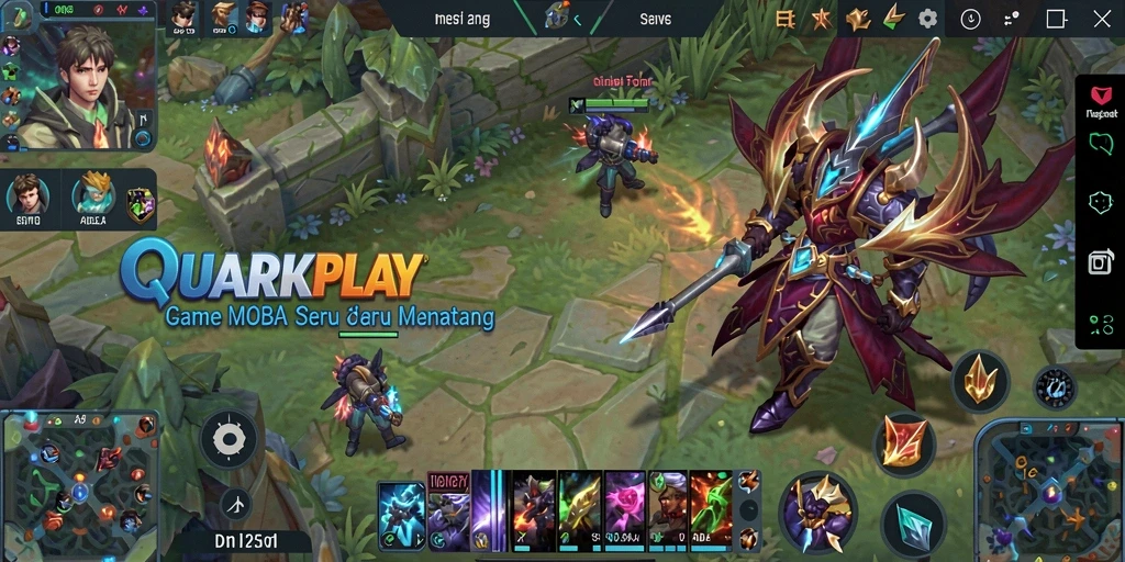 Screenshot gameplay <strong>QUARKPLAY</strong> menampilkan aksi pertarungan yang seru dan mendebarkan.