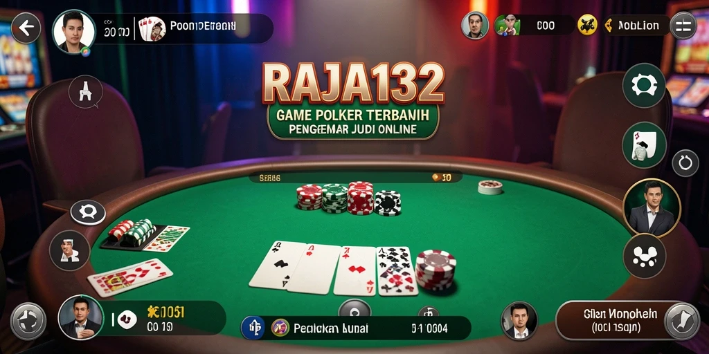 Tampilan gameplay seru dalam aplikasi Poker RAJA132.