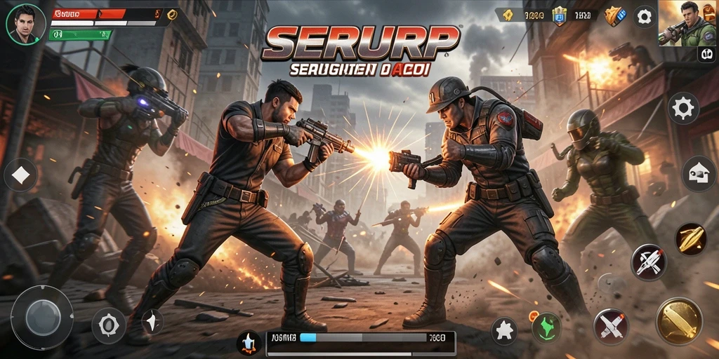Tampilan gameplay SERURP yang mendebarkan dan penuh aksi.