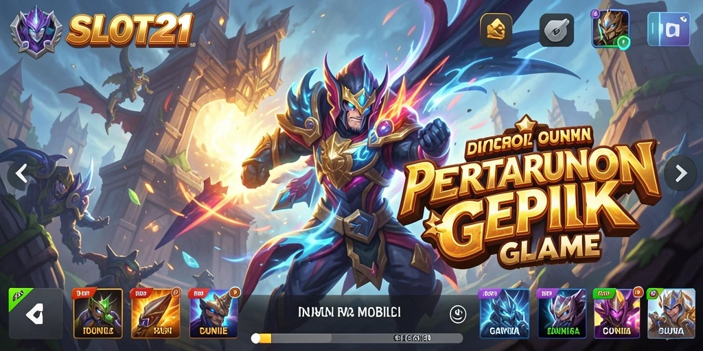 Tampilan gameplay SLOT21 saat pertarungan sengit dengan efek visual yang menakjubkan.