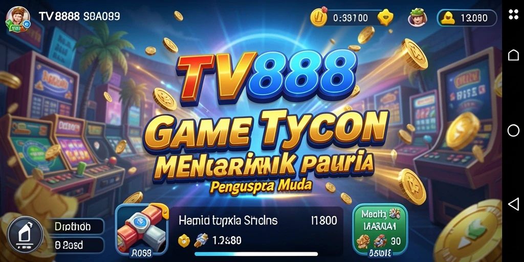 Tampilan gameplay TV888 yang menarik di dunia Tycoon.