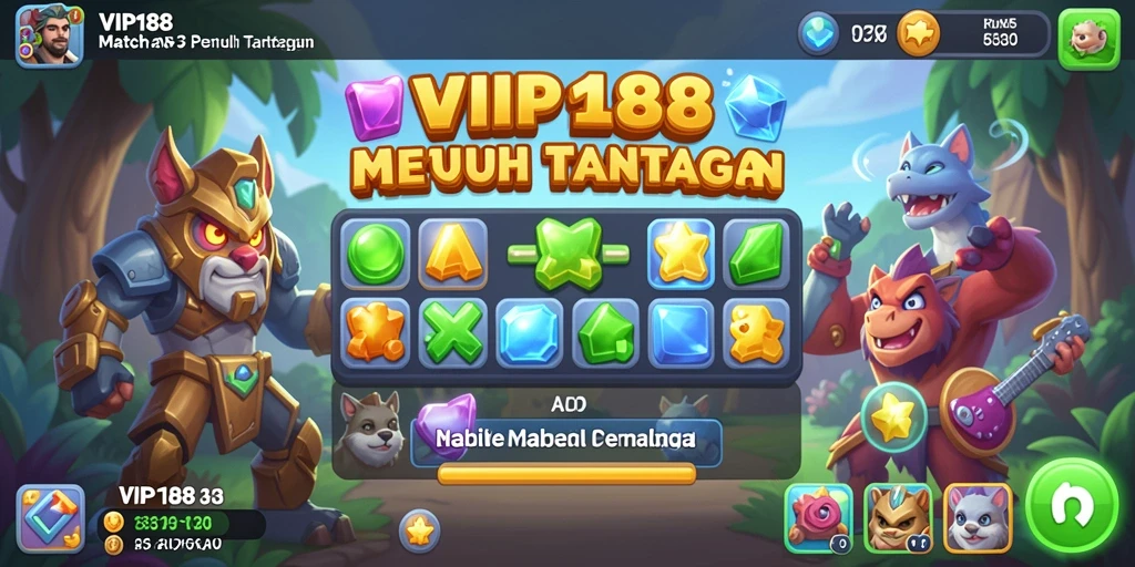 Screenshot VIP188 yang menunjukkan gameplay seru Match-3.