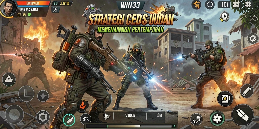 Screenshot gameplay WIN33 menampilkan pertempuran strategis yang mendebarkan.