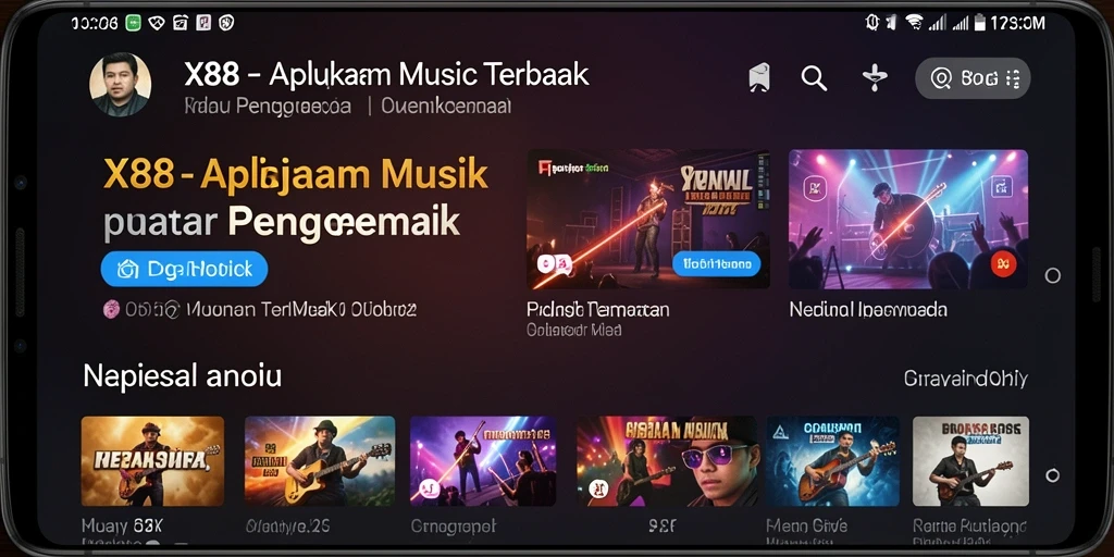 Tampilan gameplay menarik dengan fitur musik interaktif.